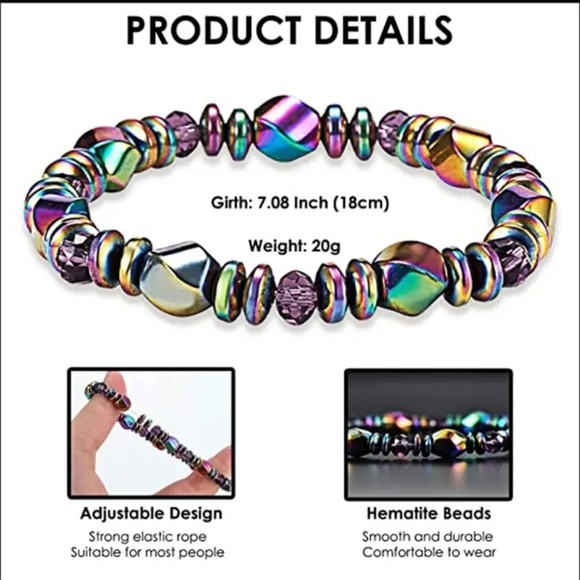 Trendy Multi-color Magnetic Therapy Bracelet, Arthritis Weight Loss Pain Relief - Picture 2 of 6